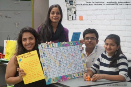 "Design for Playful Ideas" session with design students, Pearl Academy, Noida,28-31 july 2015